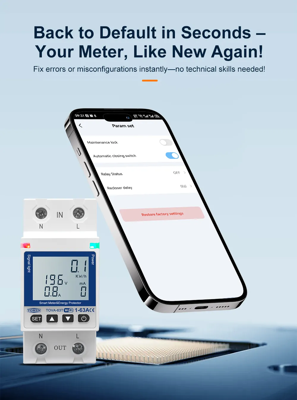 Reclosable Smartlife TUYA WIFI Circuit Breaker 63A 110V 220V Energy Meter Metering Timer With Voltage Current Leakage Protection image 2