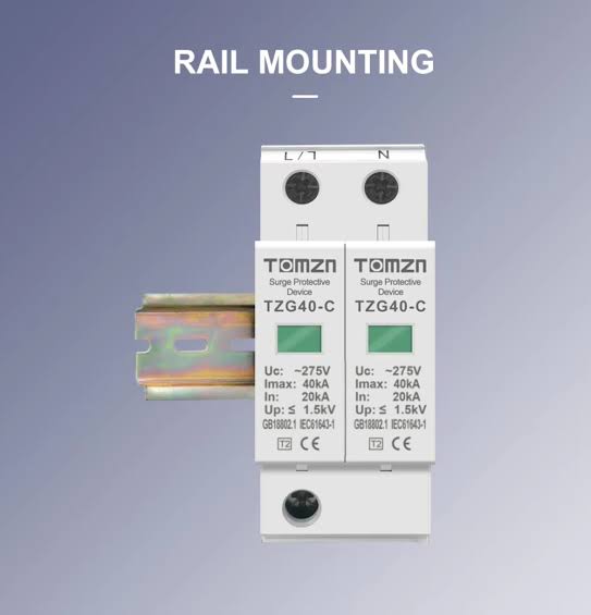 TOMZN TZG40-C 2P AC SPD 275V Surge Protector 20kA–40kA Low-voltage Arrester Device